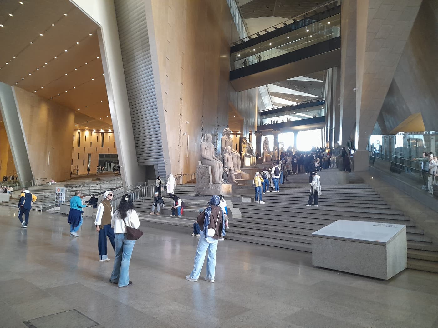The soaring atrium of the Grand Egyptian Museum