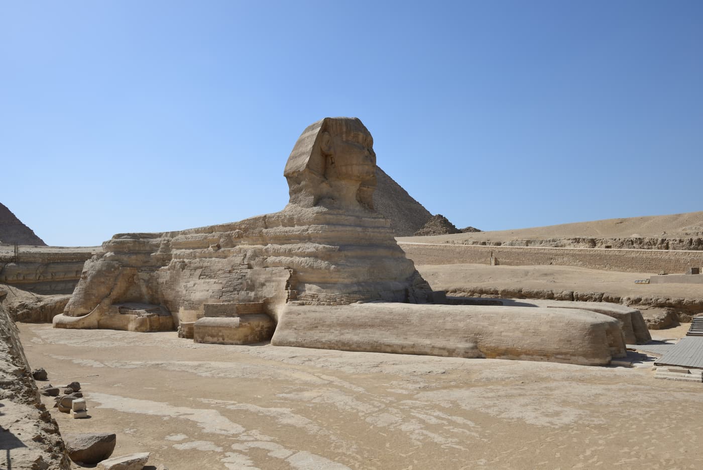 The Great Sphinx of Giza seen from the side in morning light